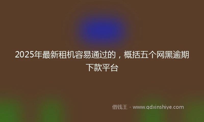 2025年最新租机容易通过的，概括五个网黑逾期下款平台
