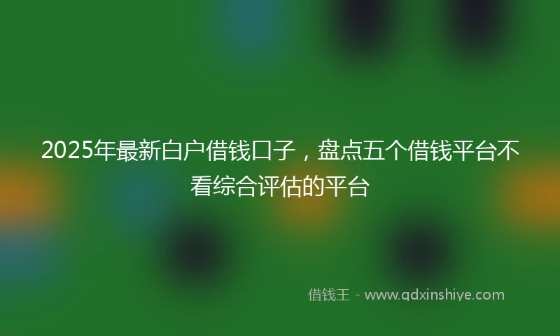 2025年最新白户借钱口子，盘点五个借钱平台不看综合评估的平台