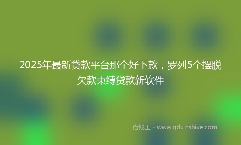 2025年最新贷款平台那个好下款，罗列5个摆脱欠款束缚贷款新软件