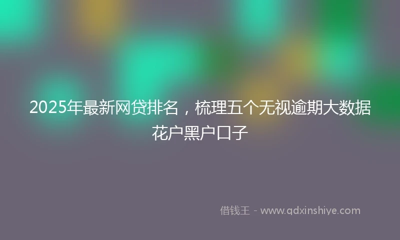 2025年最新网贷排名，梳理五个无视逾期大数据花户黑户口子