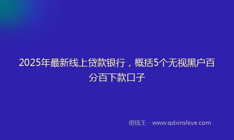 2025年最新线上贷款银行，概括5个无视黑户百分百下款口子