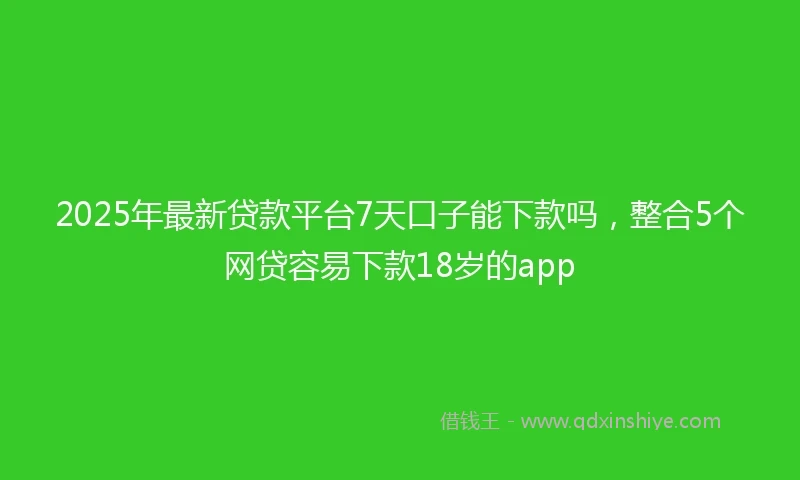 2025年最新贷款平台7天口子能下款吗,整合5个网贷容易下款18岁的app