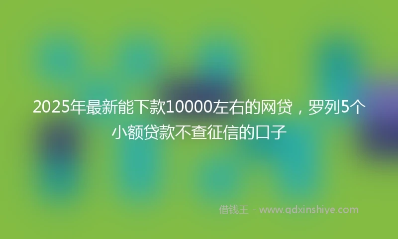 2025年最新能下款10000左右的网贷，罗列5个小额贷款不查征信的口子