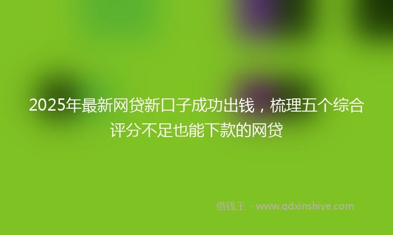 2025年最新网贷新口子成功出钱，梳理五个综合评分不足也能下款的网贷