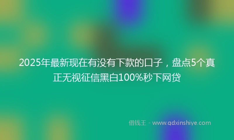 2025年最新现在有没有下款的口子，盘点5个真正无视征信黑白100%秒下网贷