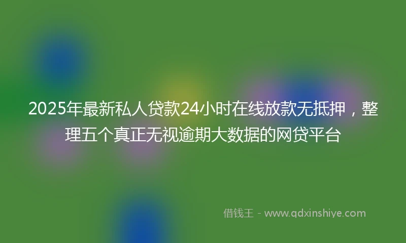2025年最新私人贷款24小时在线放款无抵押，整理五个真正无视逾期大数据的网贷平台