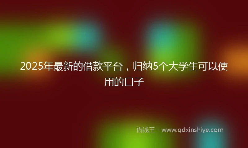 2025年最新的借款平台，归纳5个大学生可以使用的口子