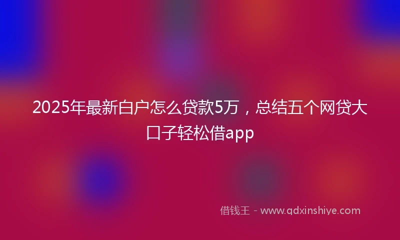 2025年最新白户怎么贷款5万，总结五个网贷大口子轻松借app