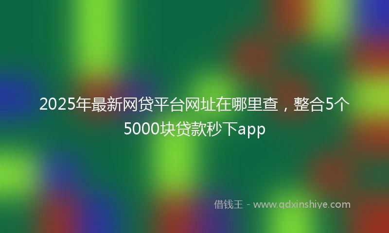2025年最新网贷平台网址在哪里查，整合5个5000块贷款秒下app