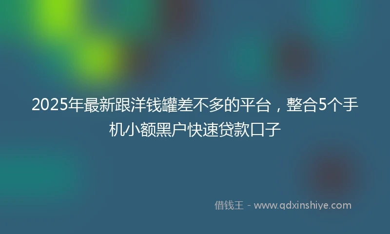 2025年最新跟洋钱罐差不多的平台，整合5个手机小额黑户快速贷款口子