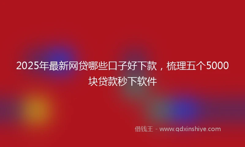 2025年最新网贷哪些口子好下款，梳理五个5000块贷款秒下软件