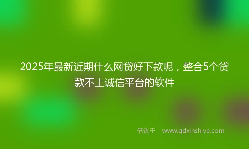 2025年最新近期什么网贷好下款呢，整合5个贷款不上诚信平台的软件