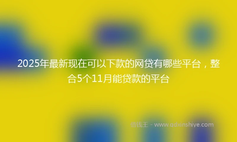 2025年最新现在可以下款的网贷有哪些平台，整合5个11月能贷款的平台