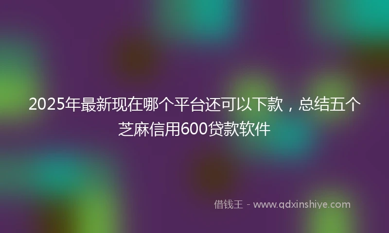 2025年最新现在哪个平台还可以下款，总结五个芝麻信用600贷款软件