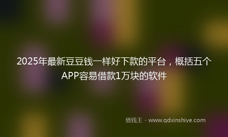 2025年最新豆豆钱一样好下款的平台，概括五个APP容易借款1万块的软件