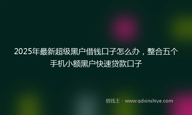 2025年最新超级黑户借钱口子怎么办，整合五个手机小额黑户快速贷款口子