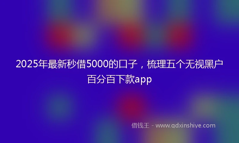 2025年最新秒借5000的口子，梳理五个无视黑户百分百下款app