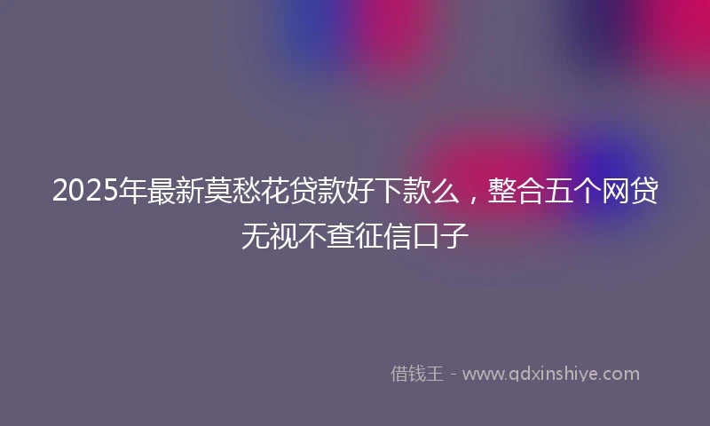 2025年最新莫愁花贷款好下款么，整合五个网贷无视不查征信口子