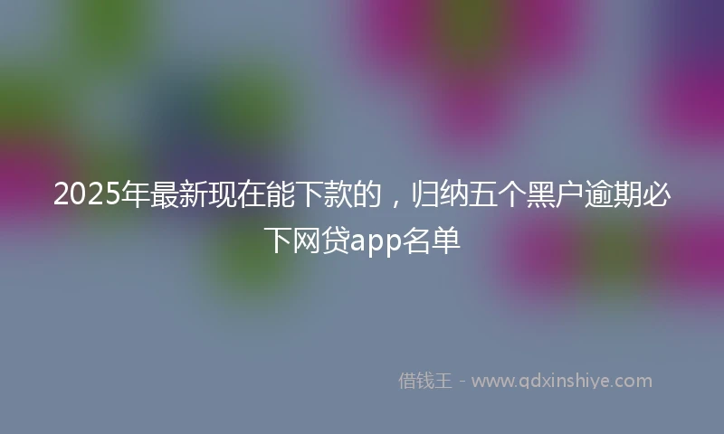 2025年最新现在能下款的,归纳五个黑户逾期必下网贷app名单