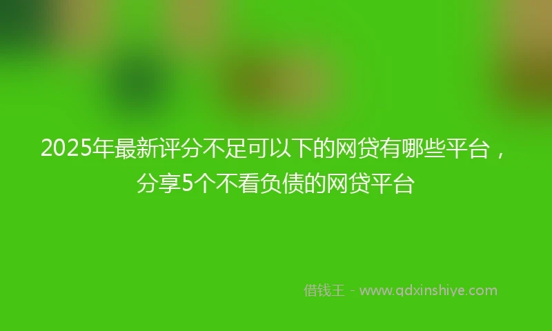 2025年最新评分不足可以下的网贷有哪些平台，分享5个不看负债的网贷平台