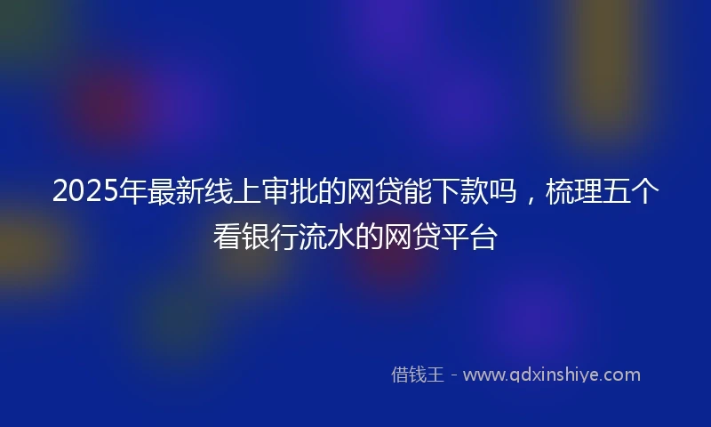 2025年最新线上审批的网贷能下款吗，梳理五个看银行流水的网贷平台