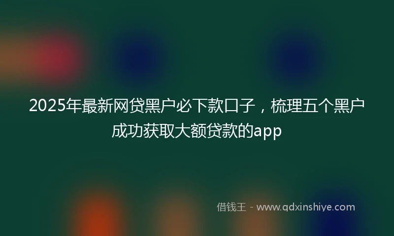2025年最新网贷黑户必下款口子，梳理五个黑户成功获取大额贷款的app