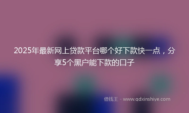 2025年最新网上贷款平台哪个好下款快一点，分享5个黑户能下款的口子