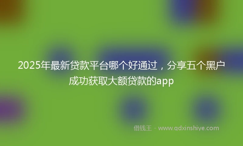 2025年最新贷款平台哪个好通过，分享五个黑户成功获取大额贷款的app