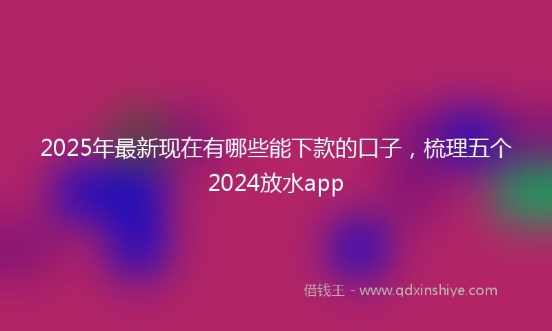 2025年最新现在有哪些能下款的口子，梳理五个2024放水app