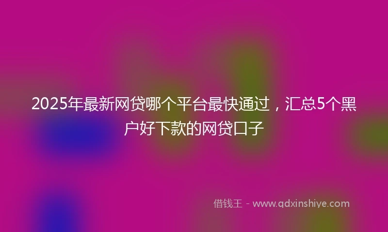 2025年最新网贷哪个平台最快通过，汇总5个黑户好下款的网贷口子