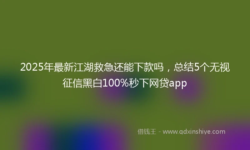 2025年最新江湖救急还能下款吗，总结5个无视征信黑白100%秒下网贷app