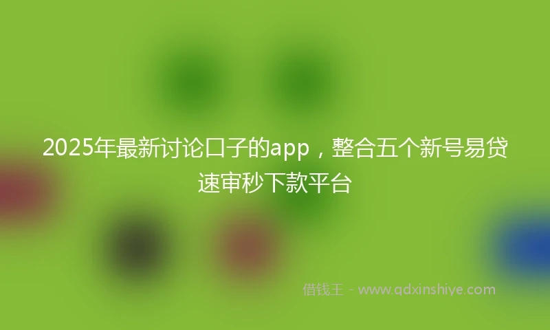 2025年最新讨论口子的app，整合五个新号易贷速审秒下款平台