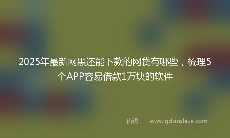 2025年最新网黑还能下款的网贷有哪些，梳理5个APP容易借款1万块的软件