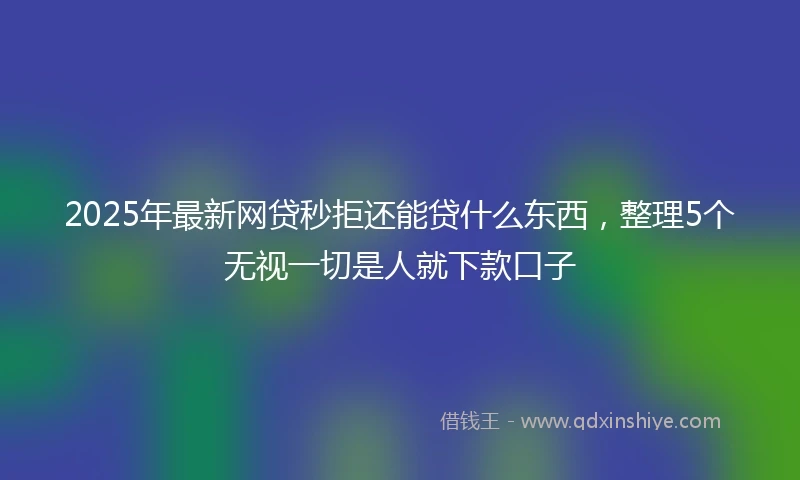 2025年最新网贷秒拒还能贷什么东西，整理5个无视一切是人就下款口子