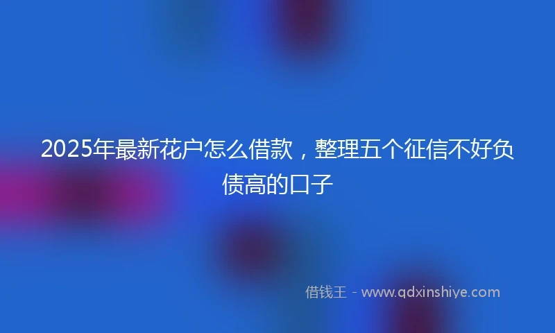 2025年最新花户怎么借款，整理五个征信不好负债高的口子