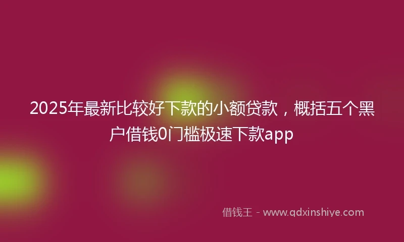 2025年最新比较好下款的小额贷款，概括五个黑户借钱0门槛极速下款app