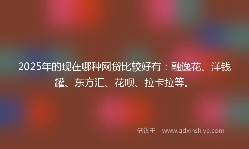 2025年的现在哪种网贷比较好有：融逸花、洋钱罐、东方汇、花呗、拉卡拉等。