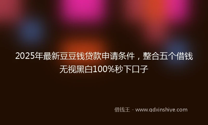 2025年最新豆豆钱贷款申请条件，整合五个借钱无视黑白100%秒下口子