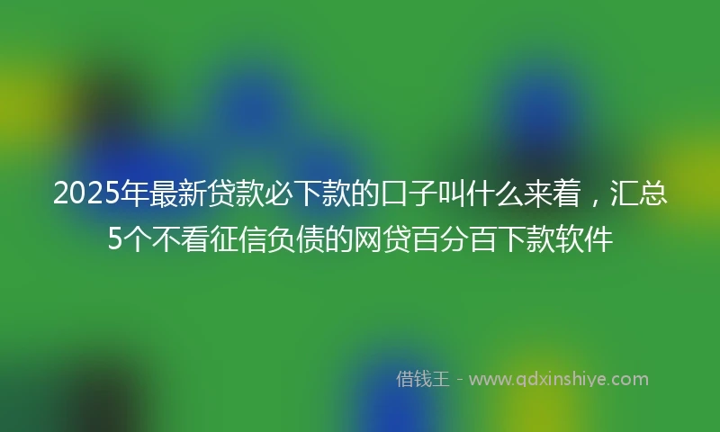 2025年最新贷款必下款的口子叫什么来着,汇总5个不看征信负债的网贷百分百下款软件