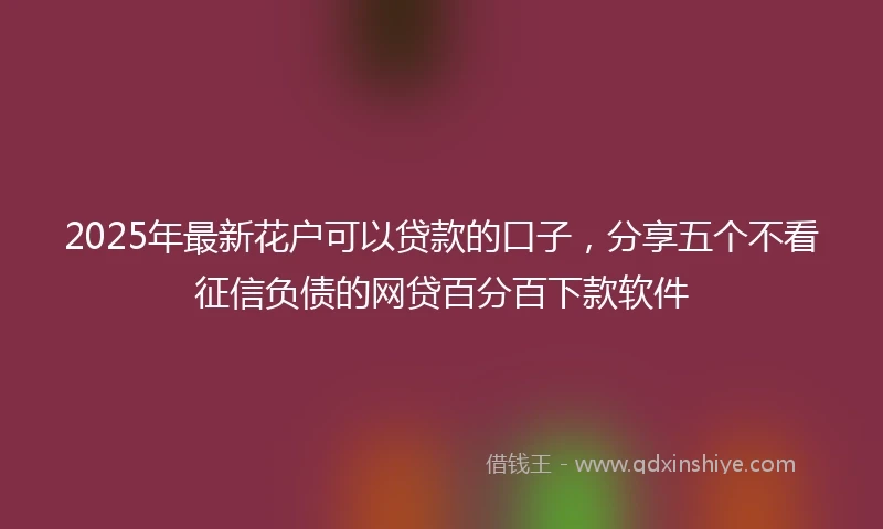 2025年最新花户可以贷款的口子，分享五个不看征信负债的网贷百分百下款软件
