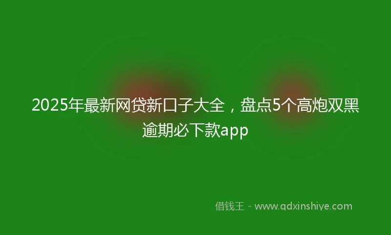 2025年最新网贷新口子大全，盘点5个高炮双黑逾期必下款app