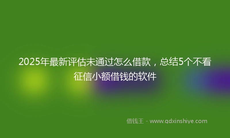 2025年最新评估未通过怎么借款，总结5个不看征信小额借钱的软件