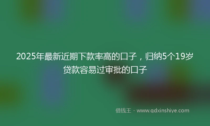 2025年最新近期下款率高的口子，归纳5个19岁贷款容易过审批的口子