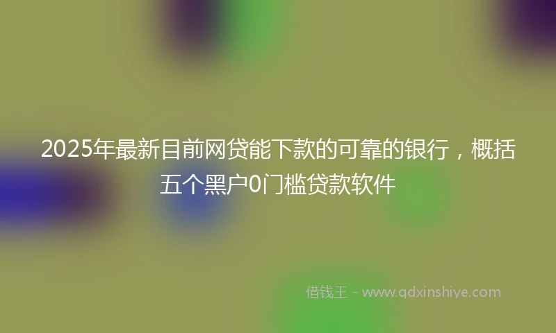 2025年最新目前网贷能下款的可靠的银行，概括五个黑户0门槛贷款软件