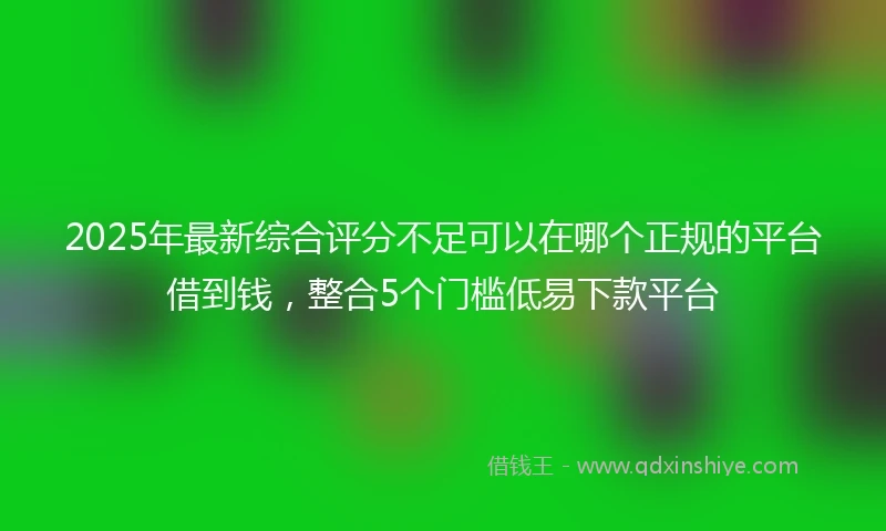 2025年最新综合评分不足可以在哪个正规的平台借到钱，整合5个门槛低易下款平台