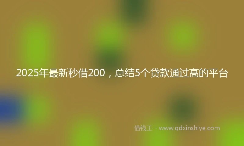 2025年最新秒借200，总结5个贷款通过高的平台
