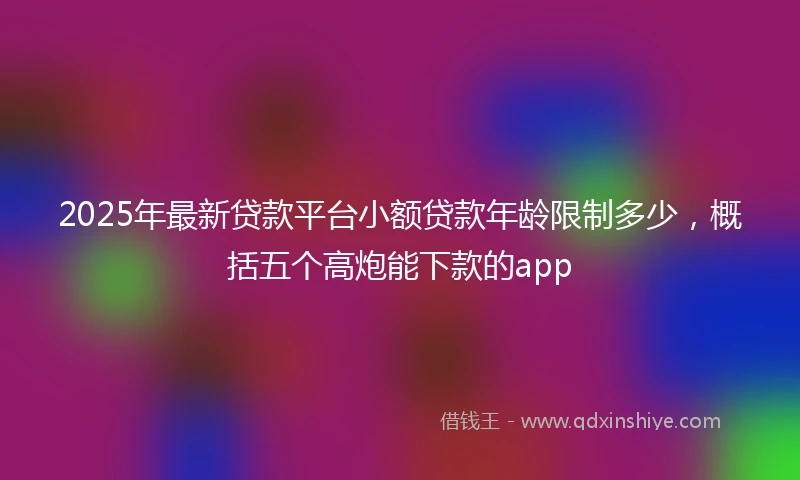 2025年最新贷款平台小额贷款年龄限制多少，概括五个高炮能下款的app