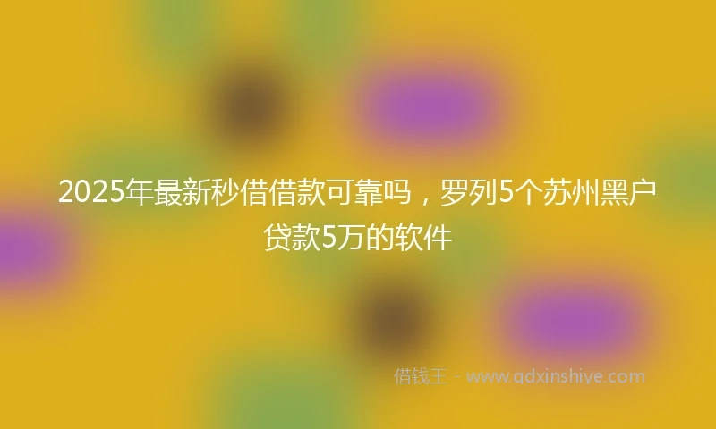 2025年最新秒借借款可靠吗，罗列5个苏州黑户贷款5万的软件