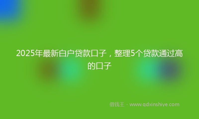 2025年最新白户贷款口子，整理5个贷款通过高的口子