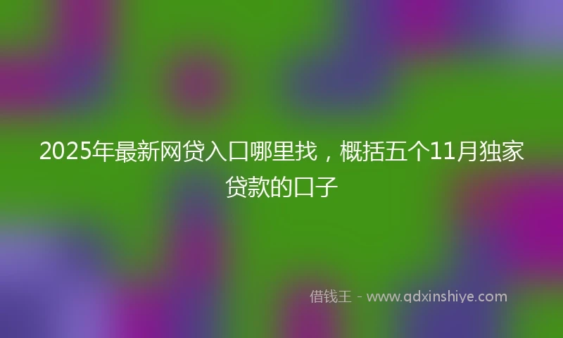 2025年最新网贷入口哪里找，概括五个11月独家贷款的口子